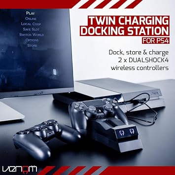 Venom PlayStation 4 Twin Charge Docking Station - Black (PS4)
