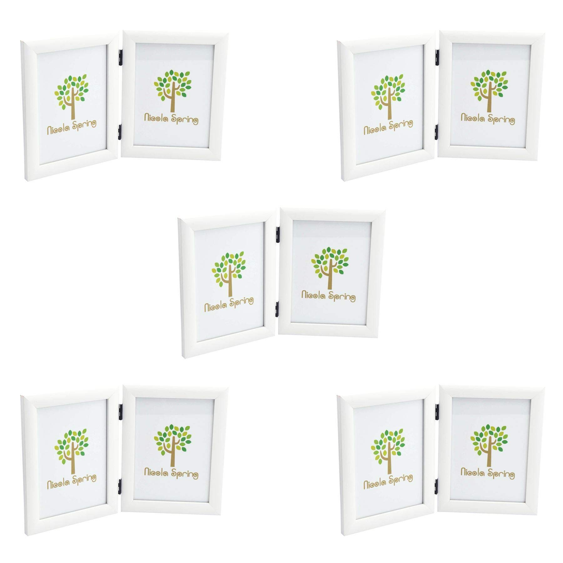 Nicola Spring Folding 2 Photo Frames5 X 7"WhitePack Of 5Small Freestanding Picture Frame Portrait Photo Poster Display from B&Q