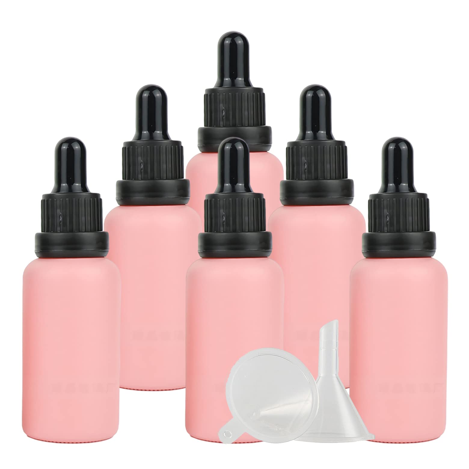 24 Pieza, 30ml Mate Rosa Frasco Cuentagotas Cristal con Tapón de Rosca a Prueba de Manipulaciones, Botellas de Cristal con Pipeta, para Aromaterapia Aceites Esenciales