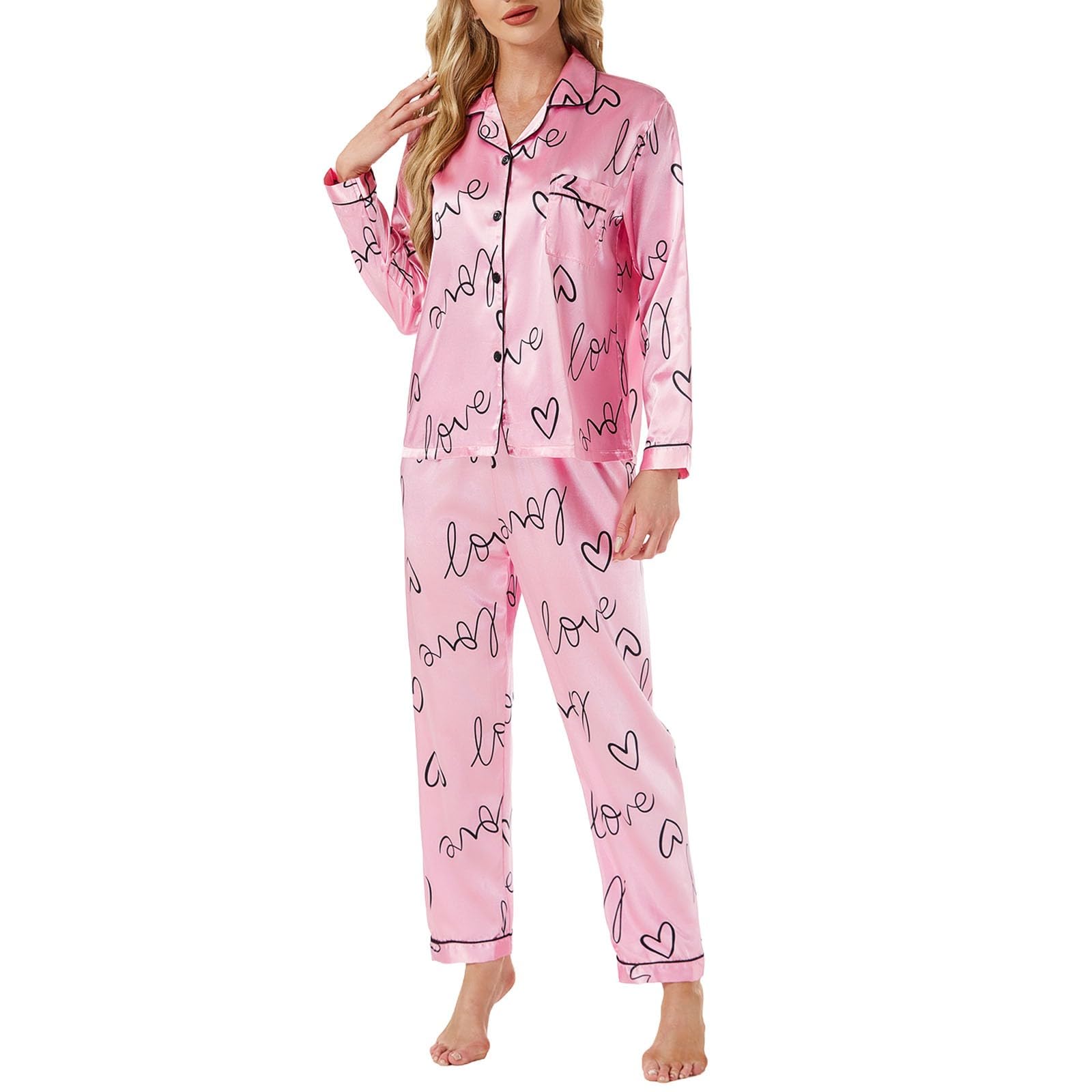 Tuta da donna con pantaloni, stile retrò, cardigan con bottoni, a maniche