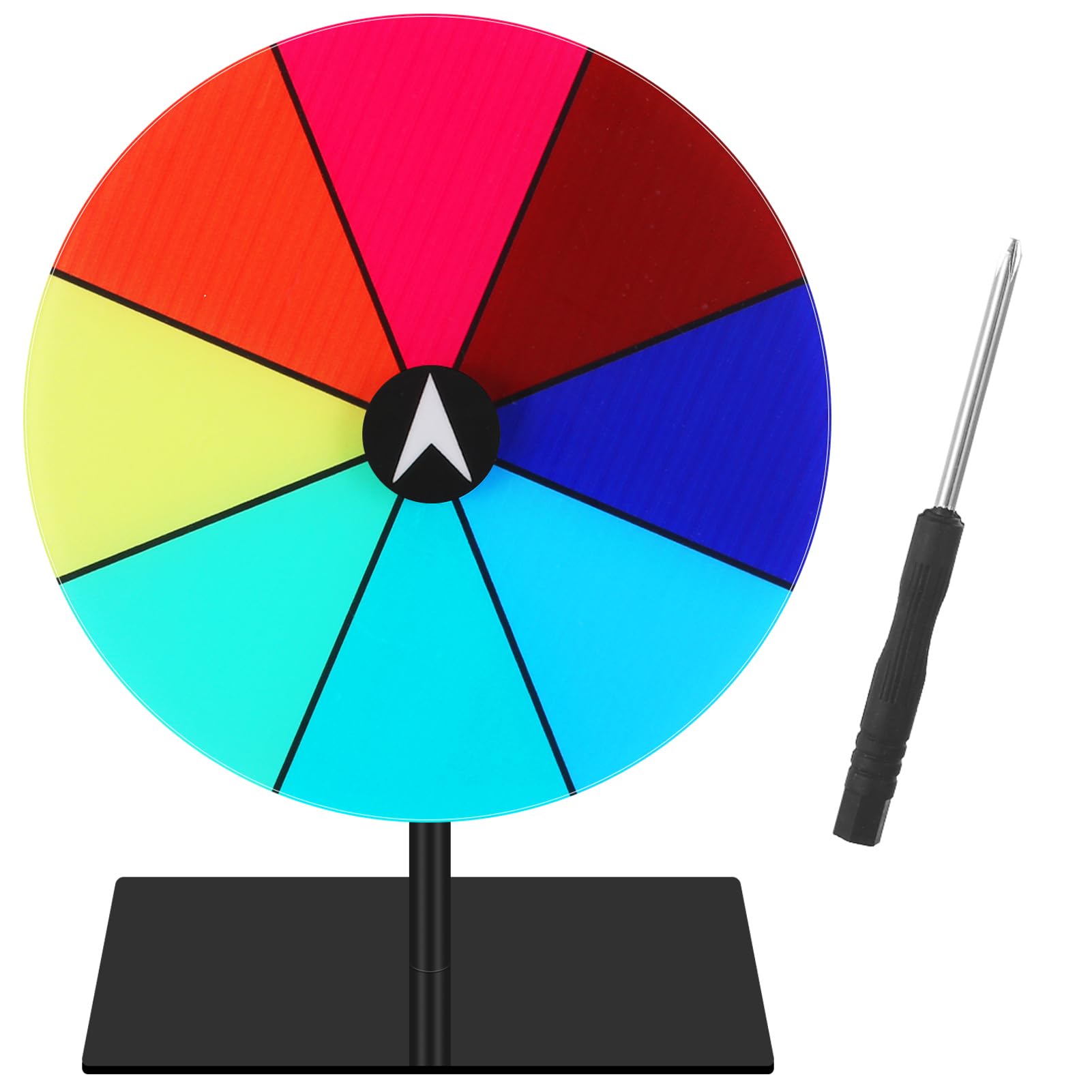Ruota di Fortuna Girare, Colorata Rotella di Fortuna, Ruota Girevole Cancellabile a Secco, 8 Slots Color Roulette Prize Wheel, Ruota della Roulette da Tavolo per Compleanno Lotteria Festa Festa