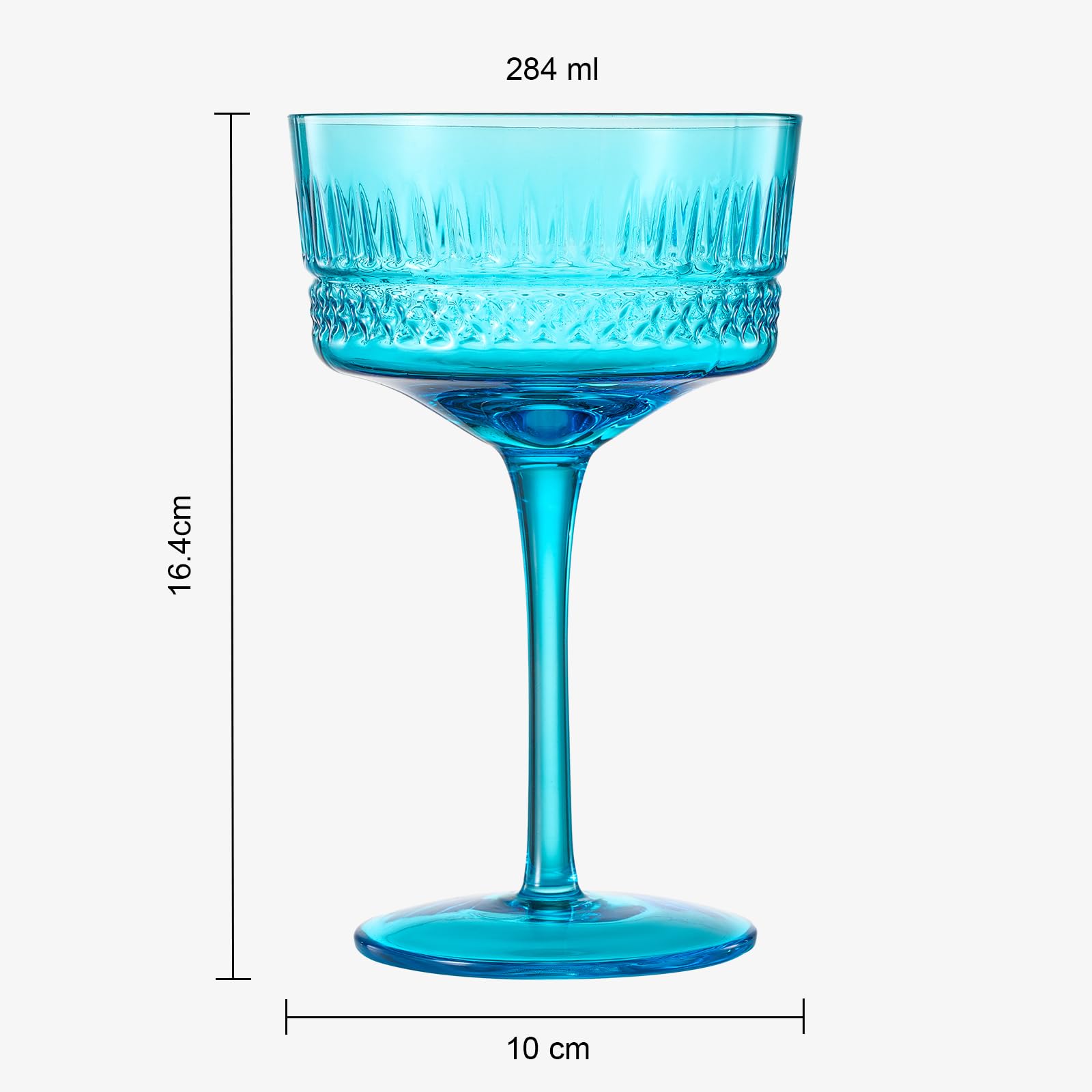 6er-Set Art Deco Cocktailgläser Aus Farbigem Kristall – 272 Ml, Vintage-Design, Regenbogenfarben, Für Martinis & Sekt