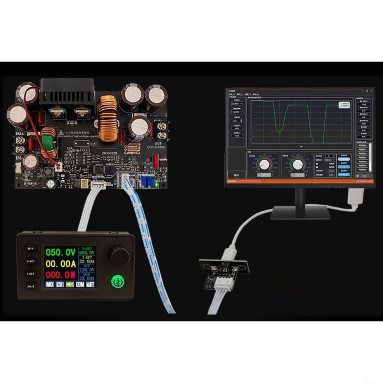 ZK-10022C Alimentatore DC 1500W 0-125V 22A regolabile con display a colori