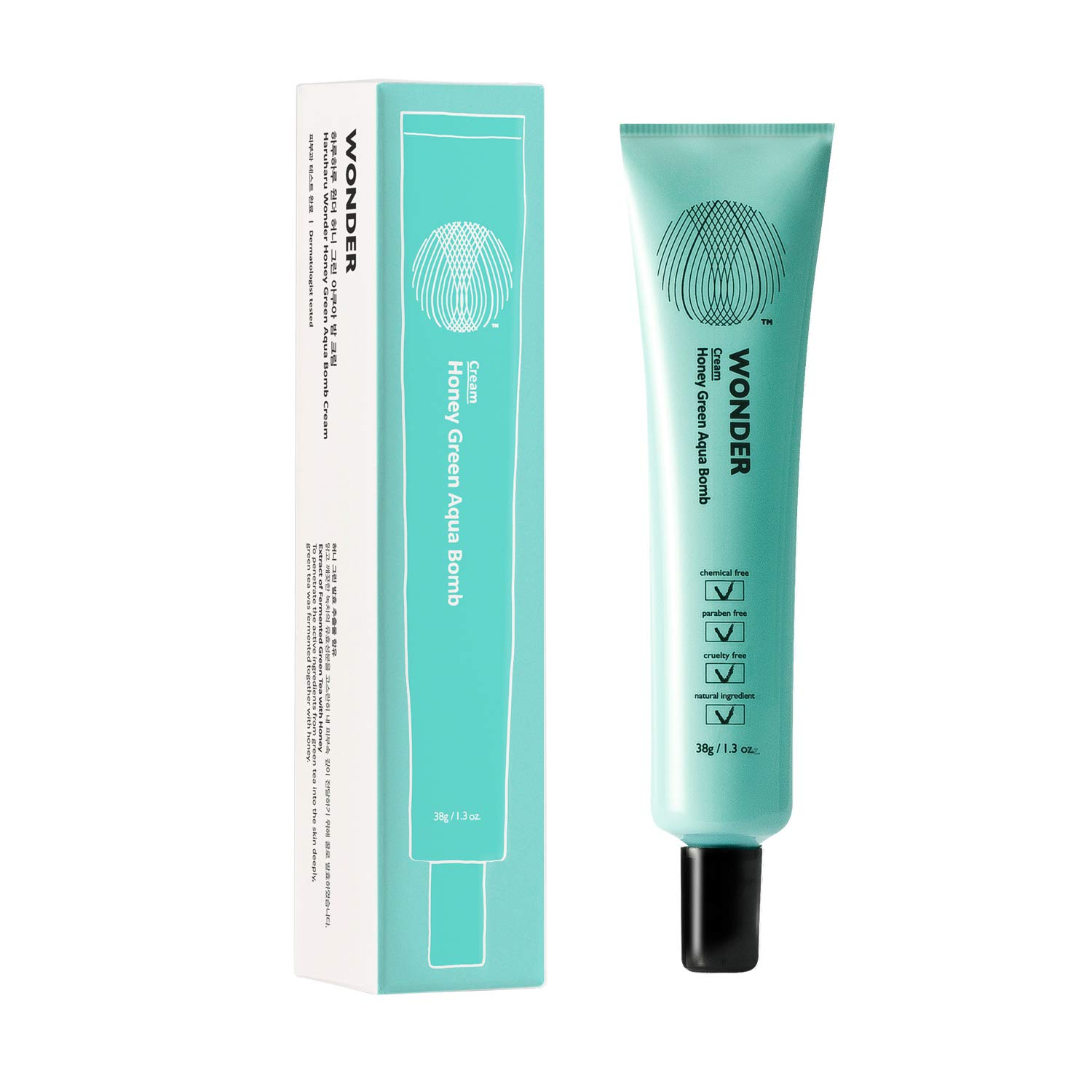 Haruharu WONDER Honey Green Aqua Bomb Cream 38g (1.3 fl.oz.) Intense Moisturizing (Green)