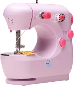 Mini Portable Household Electric Sewing Machine for Beginner Tailors Pink