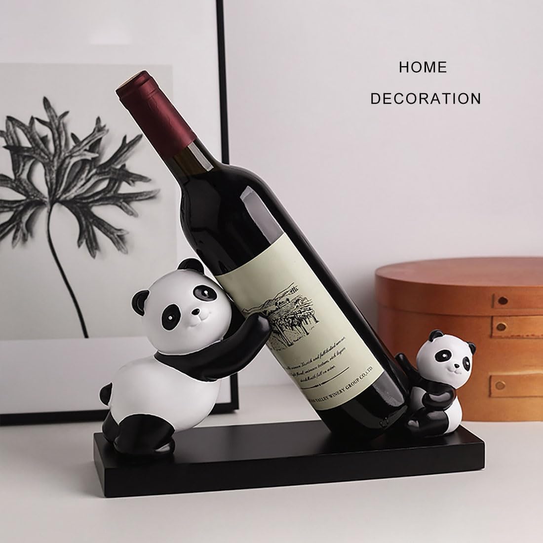 New Panda Wine Racks ，Small Wine Holder - Tabletop & Counter Wine Bottle Holder Decor, Red Wine Storage Rack Countertop Display, Wine Bottle Organiser for Wine Lovers & Women' Gifts