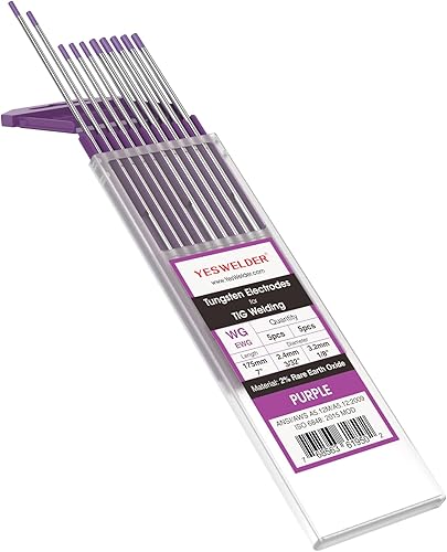 Miniatura 23 de YESWELDER Electrodo de tungsteno TIG Weld 1/16"x 7" 10-pk, no radiactivo comparable a E3 púrpura
