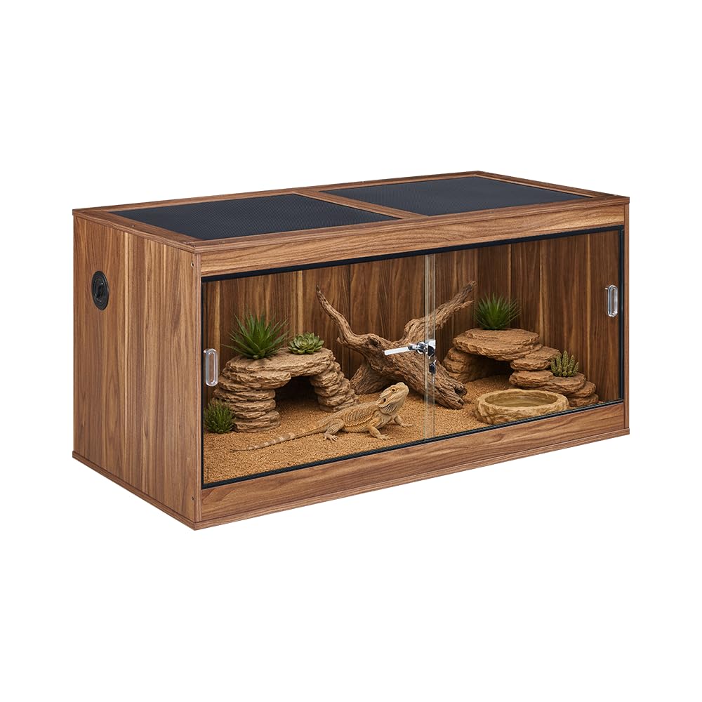 unipaws 50 Gallon Reptile Tank for Lizards, Bearded Dragon Enclosure Cage