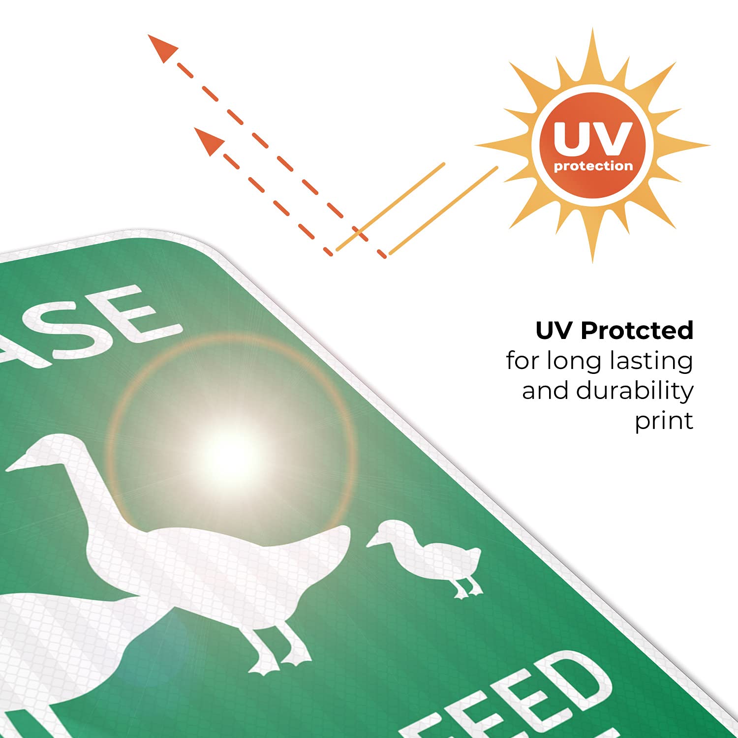 Do Not Feed The Geese with Graphic Sign, 12x18 Inches, 3M EGP Reflective .063 Aluminum, Fade Resistant, Made in USA