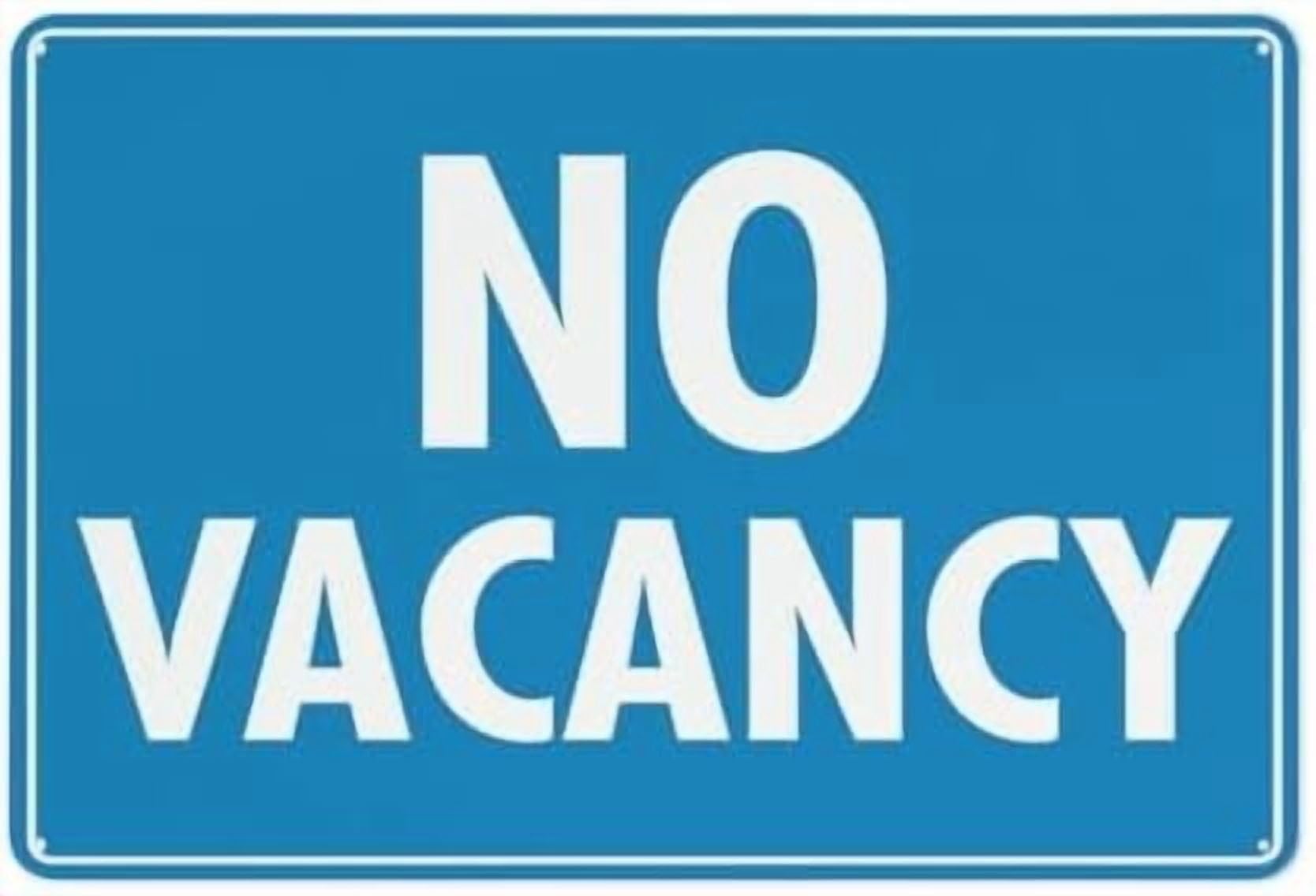 (2-Pack) Metal Tin Sign No Vacancy Sign 8X12 Inch Rust Free Easy To Read & Sturdy Keep Out Outdoor Signs For Home Farm Yard