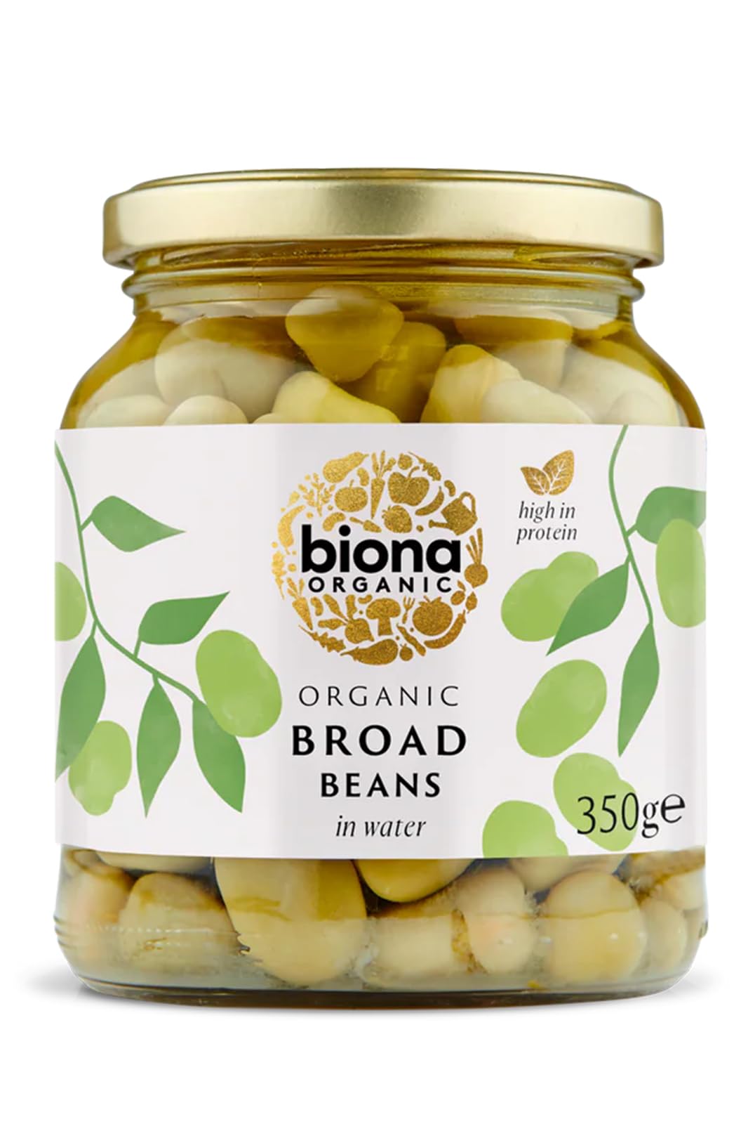 Biona Broad Beans 350g - Organic - in Glass Jars - BPA Free Lids - Vegan