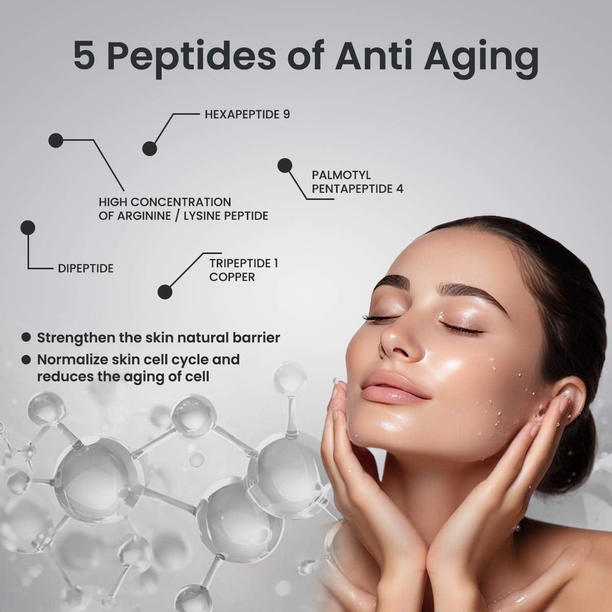 Glutathione Serum with 5+Peptides -20,000ppm Glutathione brightening 50X dark spot Serum for Face- Hyperpigmentation Serum, Anitoxidants B3,B5 C E Niacinamide fights Aging Signs [5 serum in 1] - Image 4