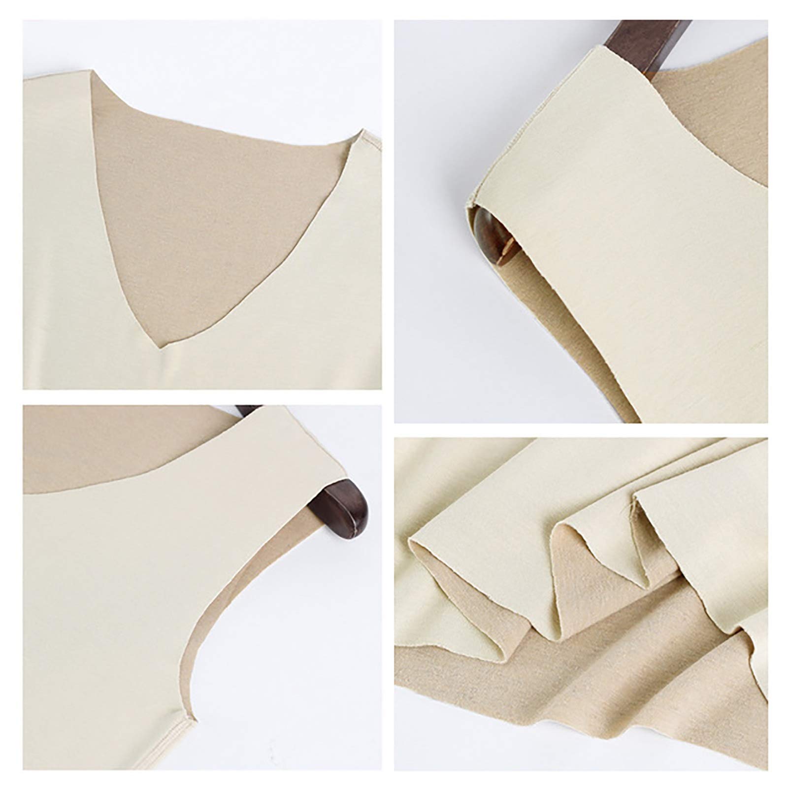 Hombres Sin Mangas Térmica Chaleco Cálido Ropa Interior Sin Rastro Grueso Tops Otoño Invierno (Color : Skin, Size : Large)