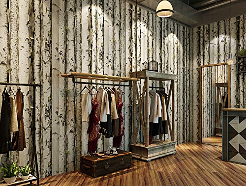 Papel tapiz retro nostálgico papel pintado de PVC verde grano de madera...