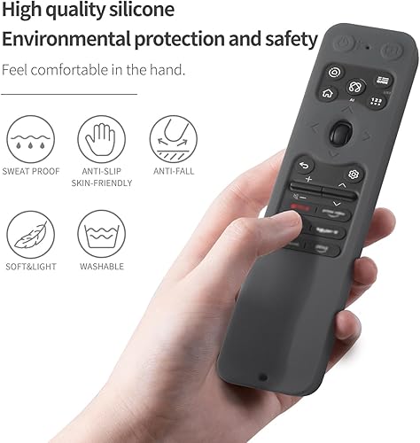 Miniatura 2 de Funda de silicona para LG MR25GA, compatible con LG OLED Smart TV C5 B5 G5 M5 Series 2025, funda protectora remota (gris oscuro)