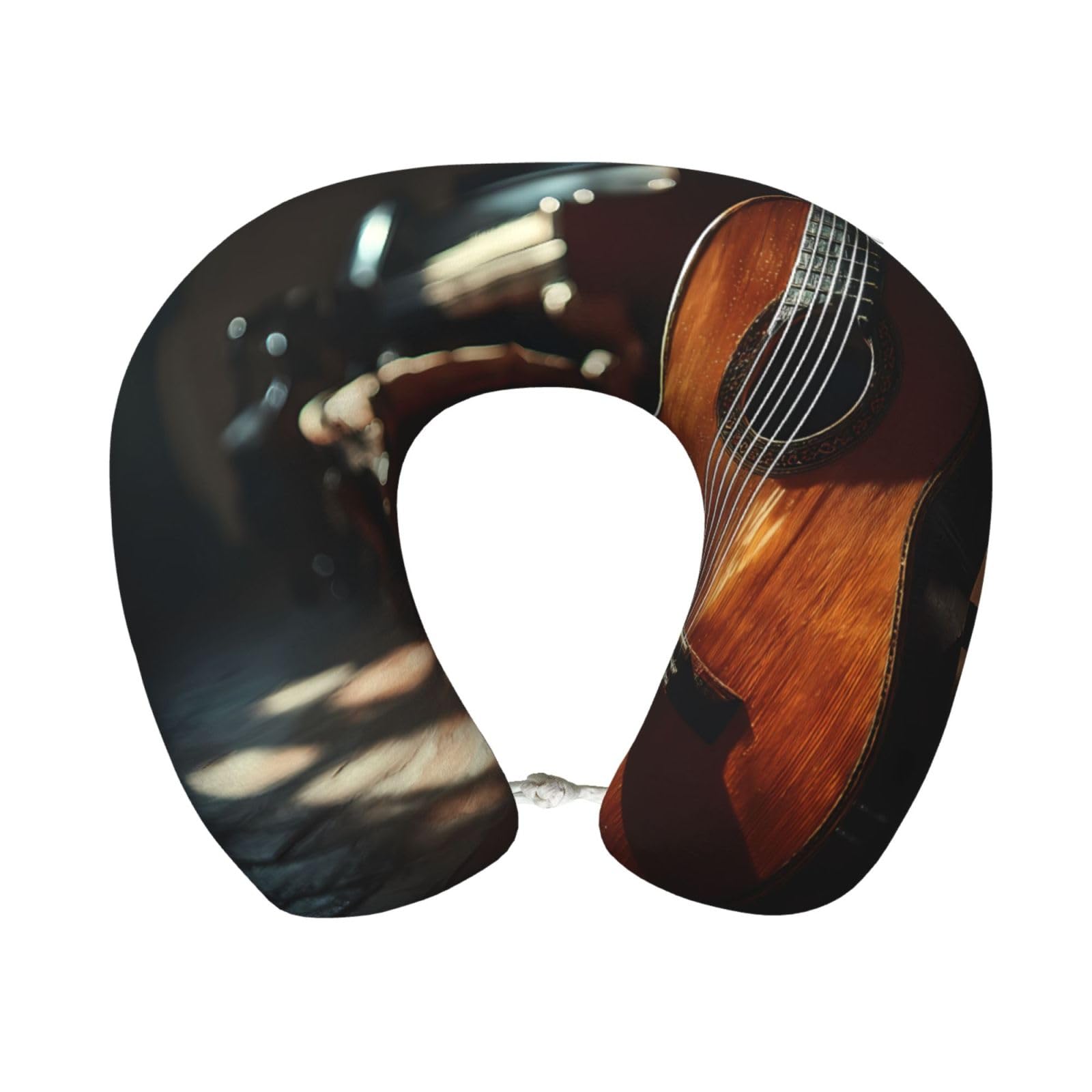 BOAIHH Quiet Guitar Memory Foam Travel Pillow for Soft Comfort Fits Snugly for Naps Office, and Airplane Use
