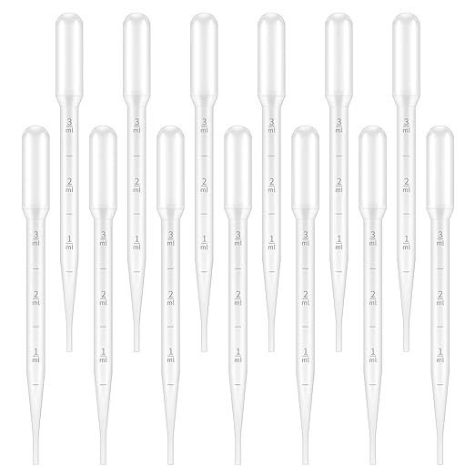 G2PLUS 100PCS 3ml Disposable Plastic Pipettes, Essential Oils Graduated Transfer Pipettes for Science Laboratory, Experiment, Essential Oils, Make up Tool