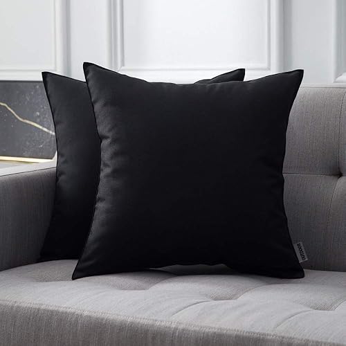 Miulee - Paquete de 2 fundas decorativas para cojines, para usar en exteriores, impermeables, cuadradas, para jardín, patio, tienda de campaña,