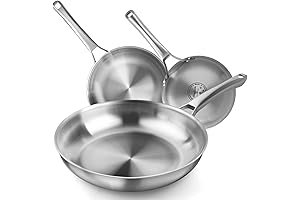 Tri-Ply Stainless Steel Frying Pans Set