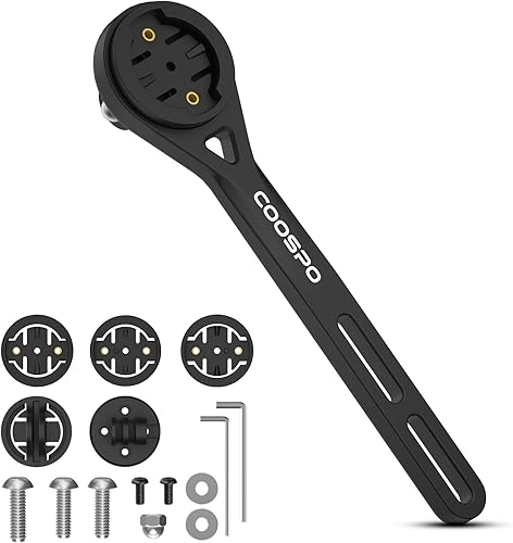 CooSpo Ordenador de bicicleta frontal extendido MT6S, compatible con manillar integrado Aero para computadora de ciclismo, compatible con Garmin