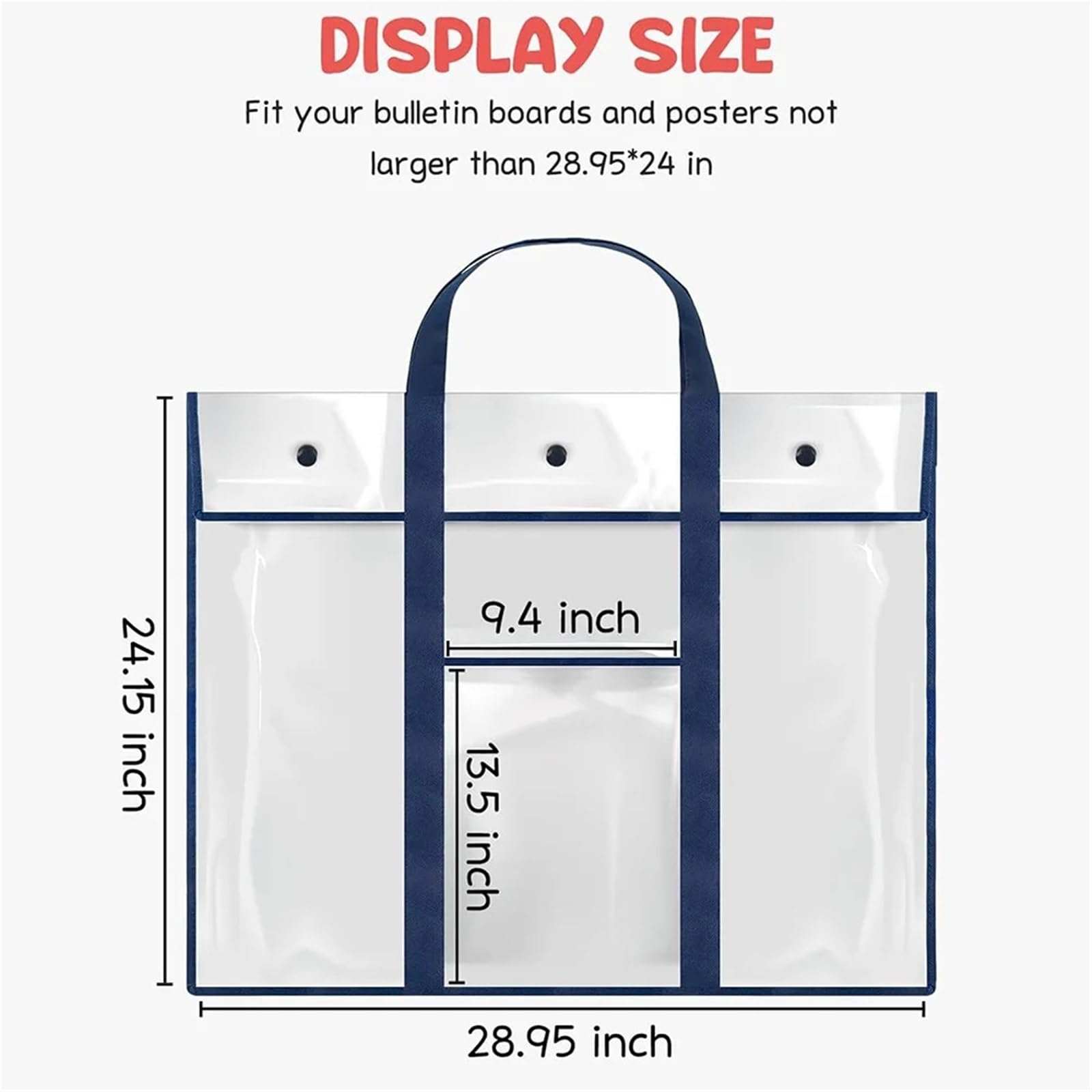 Bolsa Para Tablero De Dibujo De Artista Carpeta transparente de PVC de gran capacidad, bolsa portátil for tablero de dibujo, bolsa de almacenamiento de papel for bocetos y carteles, bolsa for pizarra