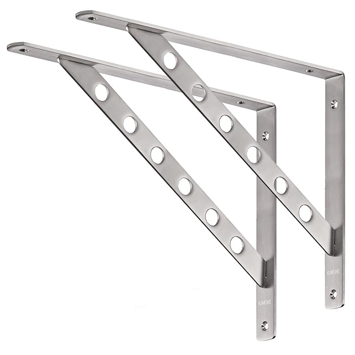 Buy YUMORE Shelf Brackets Heavy Duty, 400x280mm L Shaped Shelf Brackets