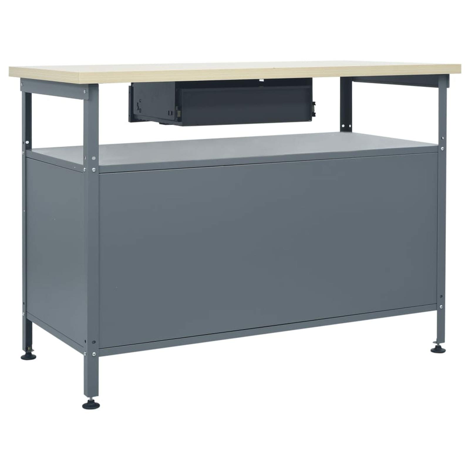 Banco de Trabajo, Mesa De Trabajo Taller, Caballete Mesa, Banco Herramientas, Caballete para Mesa, Bancada De Trabalho, de Acero Negro 120x60x85 cm