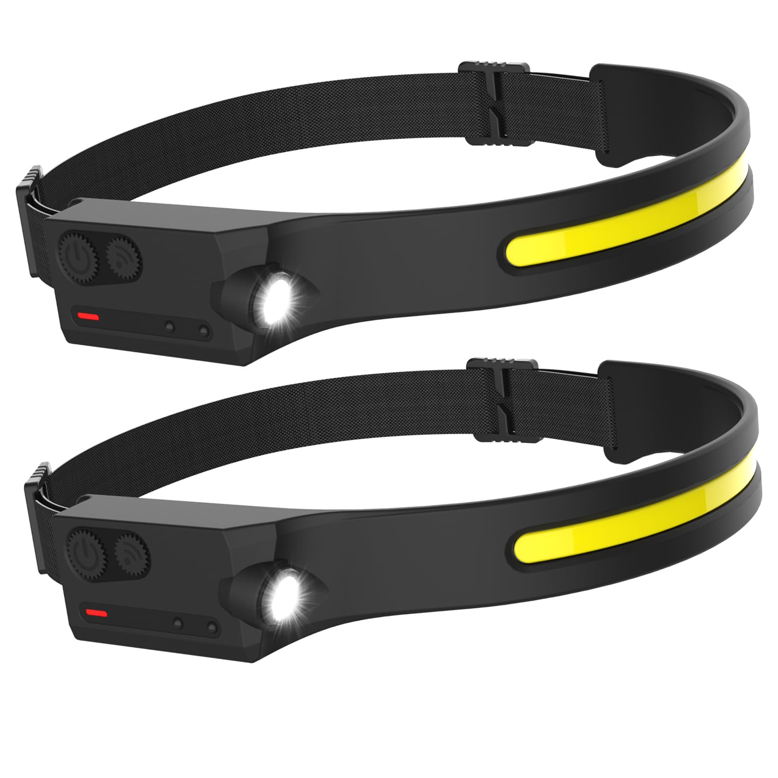 Pristar Stirnlampe LED Wiederaufladbar Kopflampe Stirnlampes USB Aufladbar | 5 Modi, Adventure Light Wasserdicht, für Joggen Laufen Camping Angeln, 2 Stück