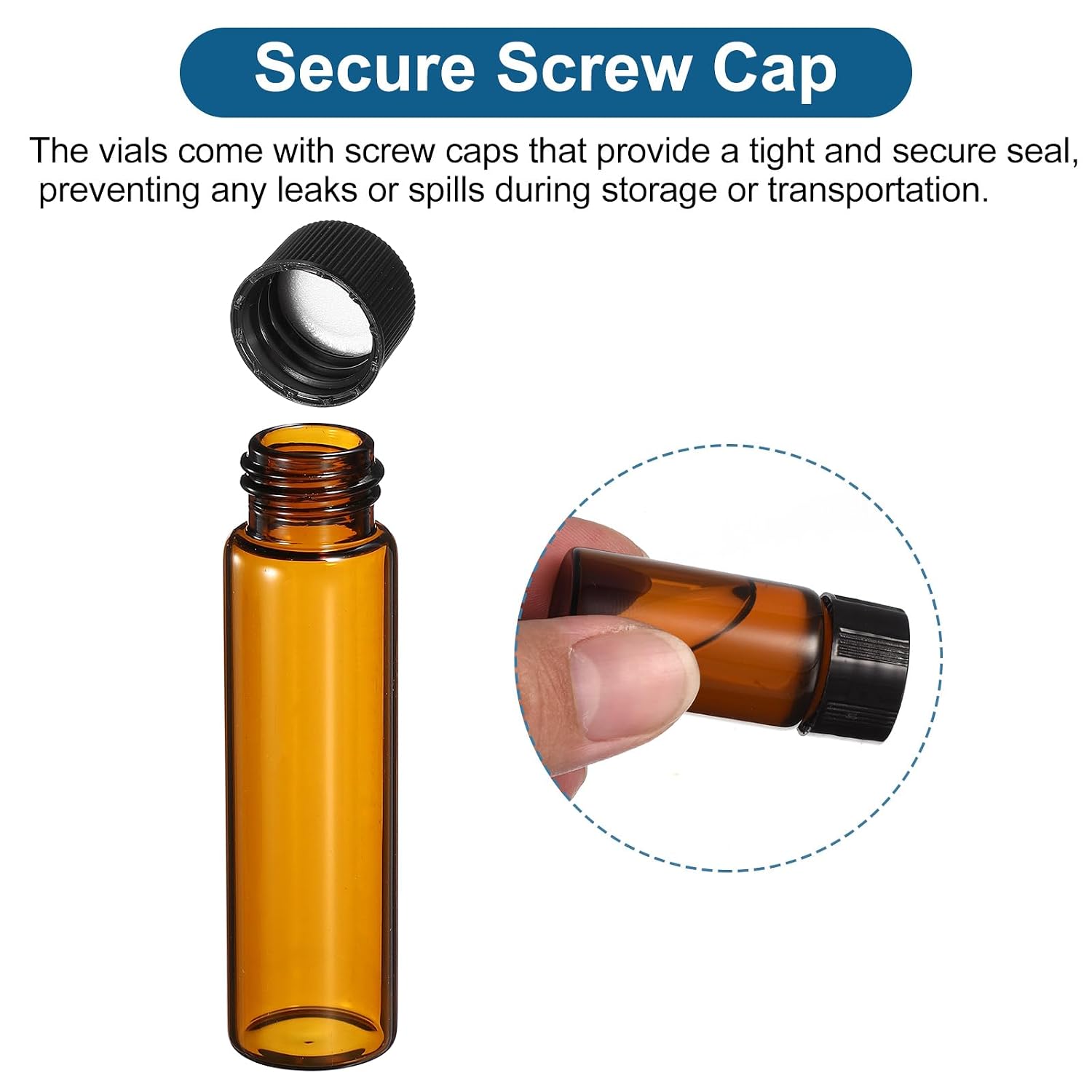 PATIKIL 12ml Amber Glass Vials, 15 Pack Sample Vials with Screw Cap Reagent Media Bottle with Labels Leak-Proof Liquid Sample Glass Vial for Lab Laboratory
