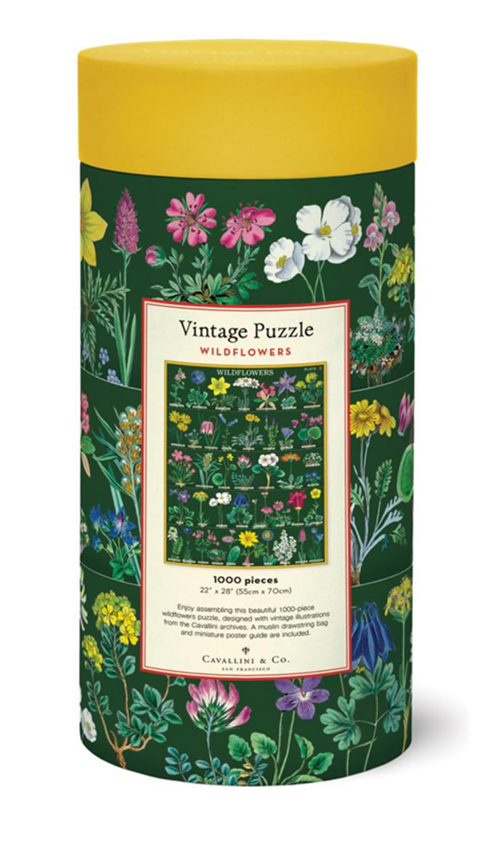 Amazon.com: Cavallini & Co. Vintage Wildflowers 2 Puzzle- 1000