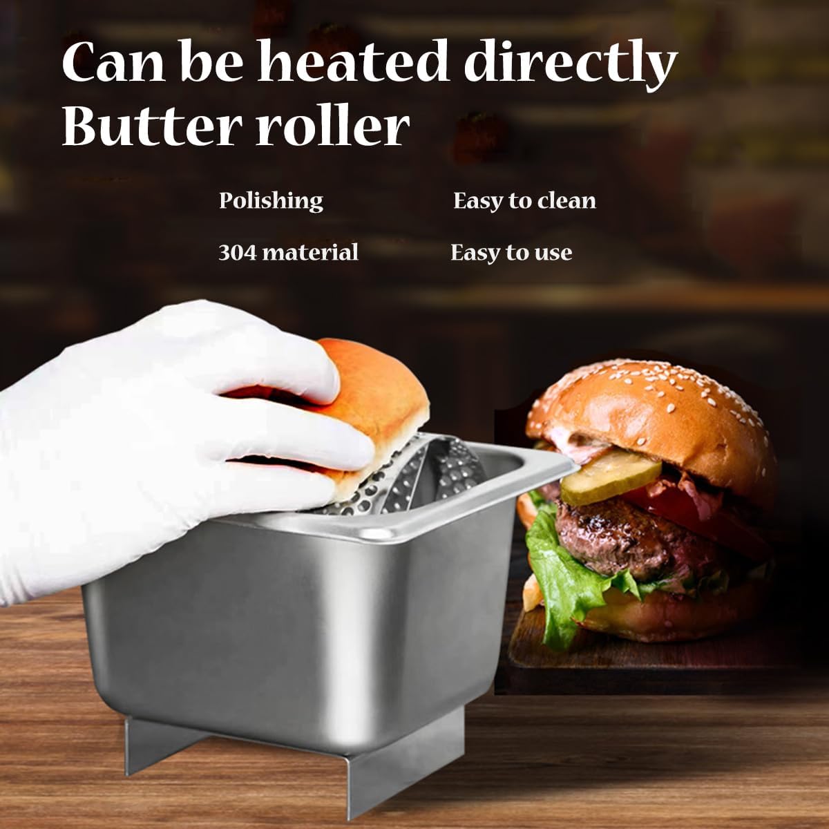 Stainless Steel Butter Spreader Wheel, 36oz Capacity Butter Roller With Removable Design - Saves 95% Butter, Perfect For Home, Burger Shops, Bakeries
