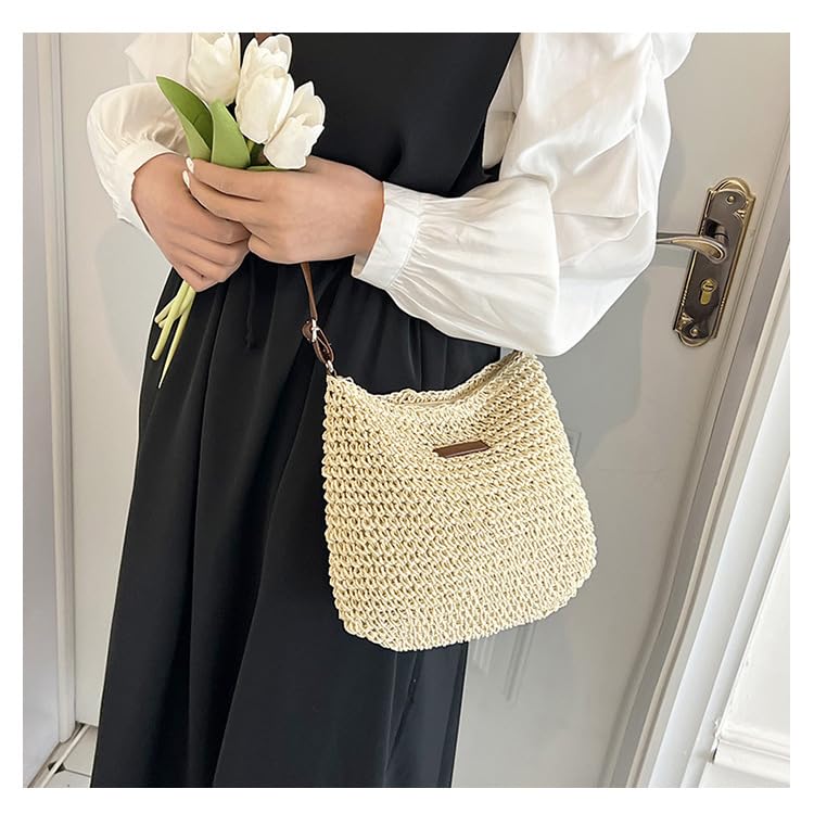 Summer Rattan Crossbody Bags Women Straw Purse Woven Shoulder Handbag Beach Bag2