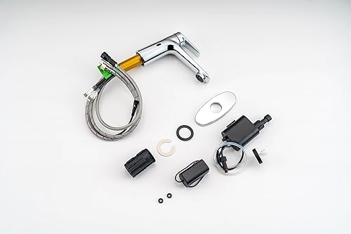 Miniatura 12 de Grifo de baño con dispensador de jabón integrado, temperatura ajustable del agua fría y caliente, modos de sensor corto y largo, grifo con sensor