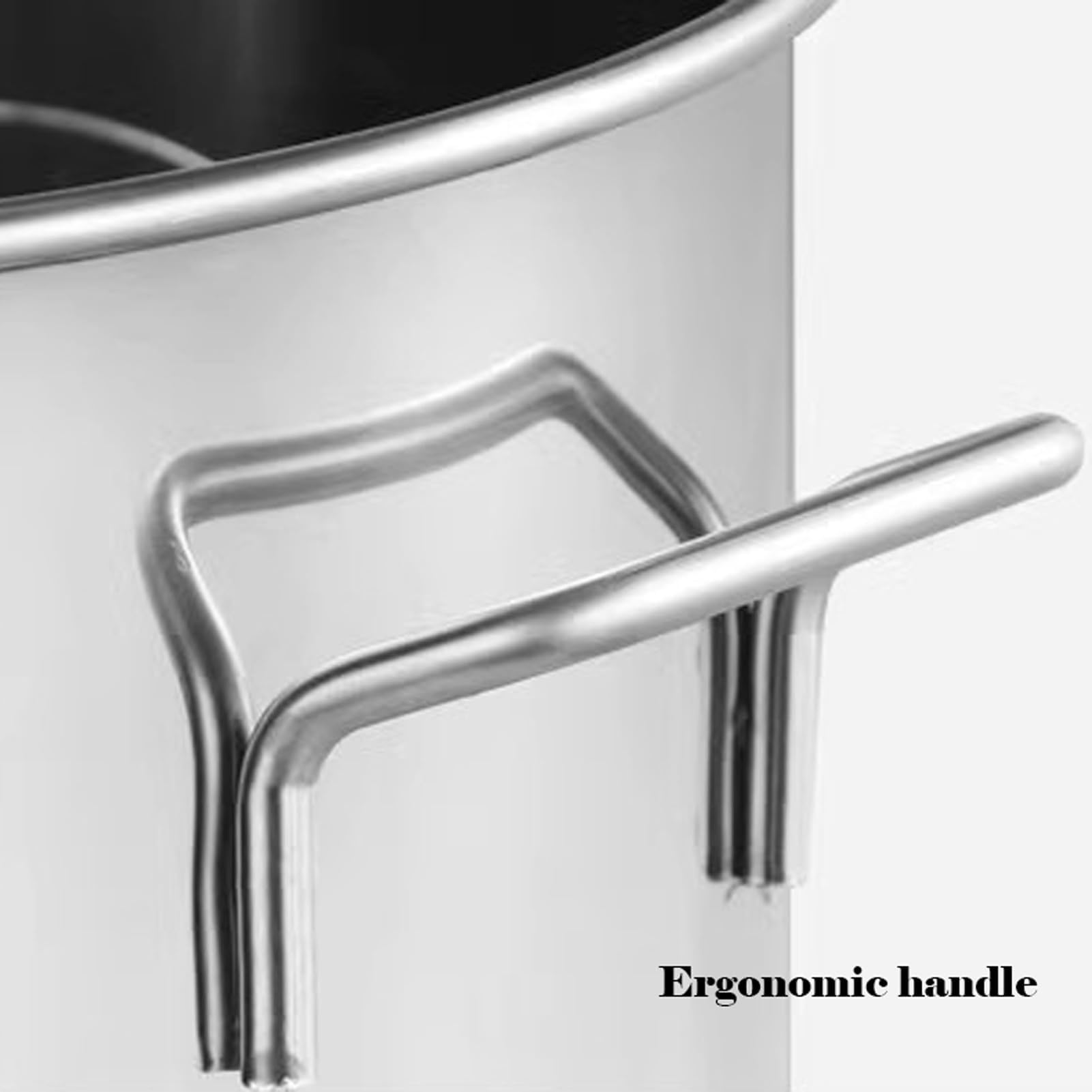 Großer Suppentopf aus Edelstahl mit Zapfhahn und Deckel – robuster mehrschichtiger Suppentopf, 50 x 50 cm, ideal zum Kochen, Sieden und Dämpfen, perfekt für den Einsatz zu Hause und in der G