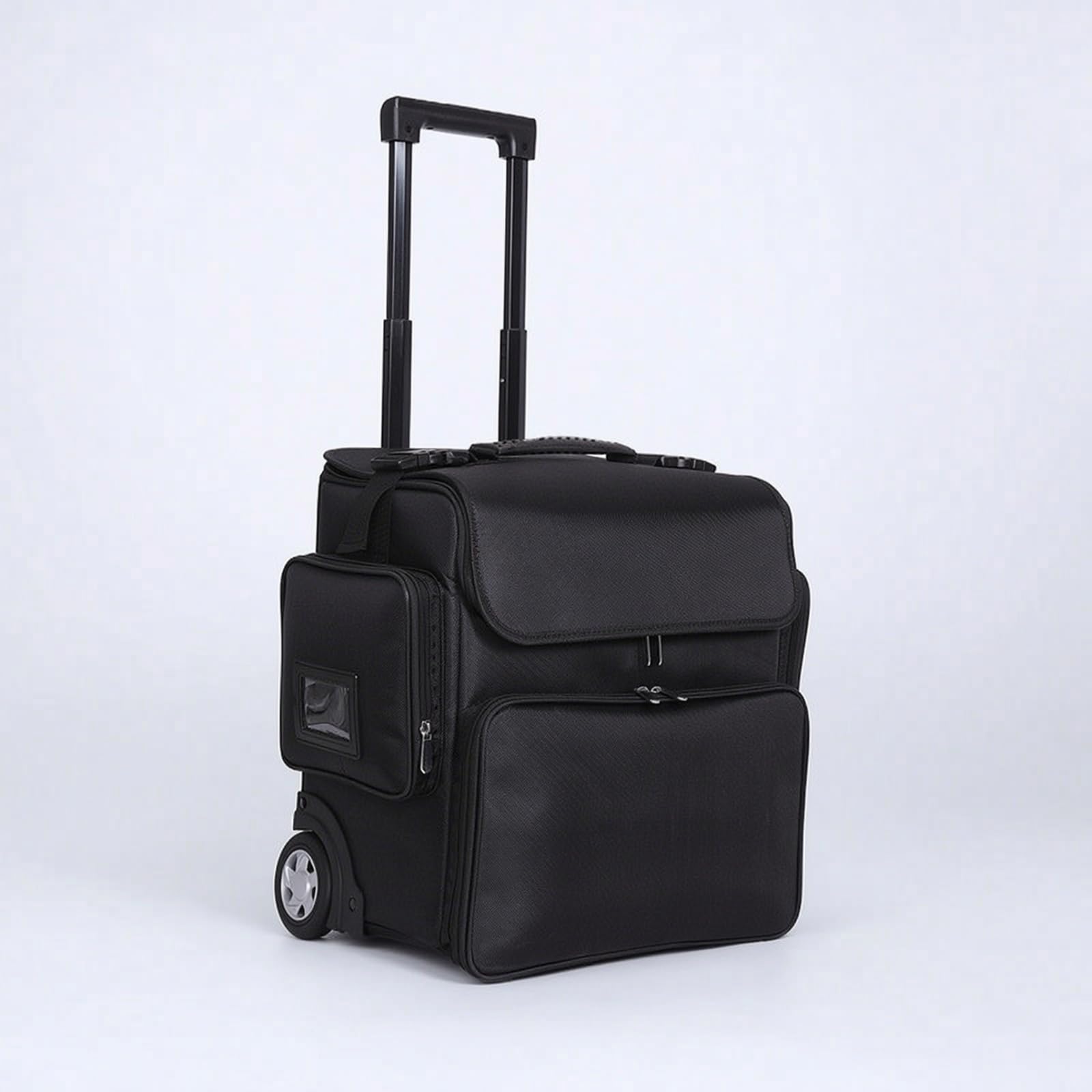 Harilla Professioneller Schminker Roller Trolley Kosmetiker Visagistener mit Stabilem Zuggriff Und Rollen aus Oxford Gewebe mit Hauptfach Und Trennwänden für Reise Messe Eventeinsatz