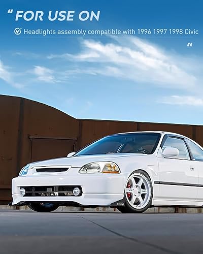 Miniatura 6 de Nilight Conjunto de faros delanteros, faros de repuesto, carcasa cromada, reflector ámbar, lente transparente mejorada, para el lado del conductor y