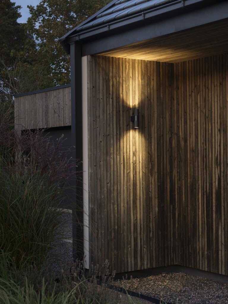 Konstsmide Up Down Outdoor Wall Light Temi Black, Twin Up Down - Image 2