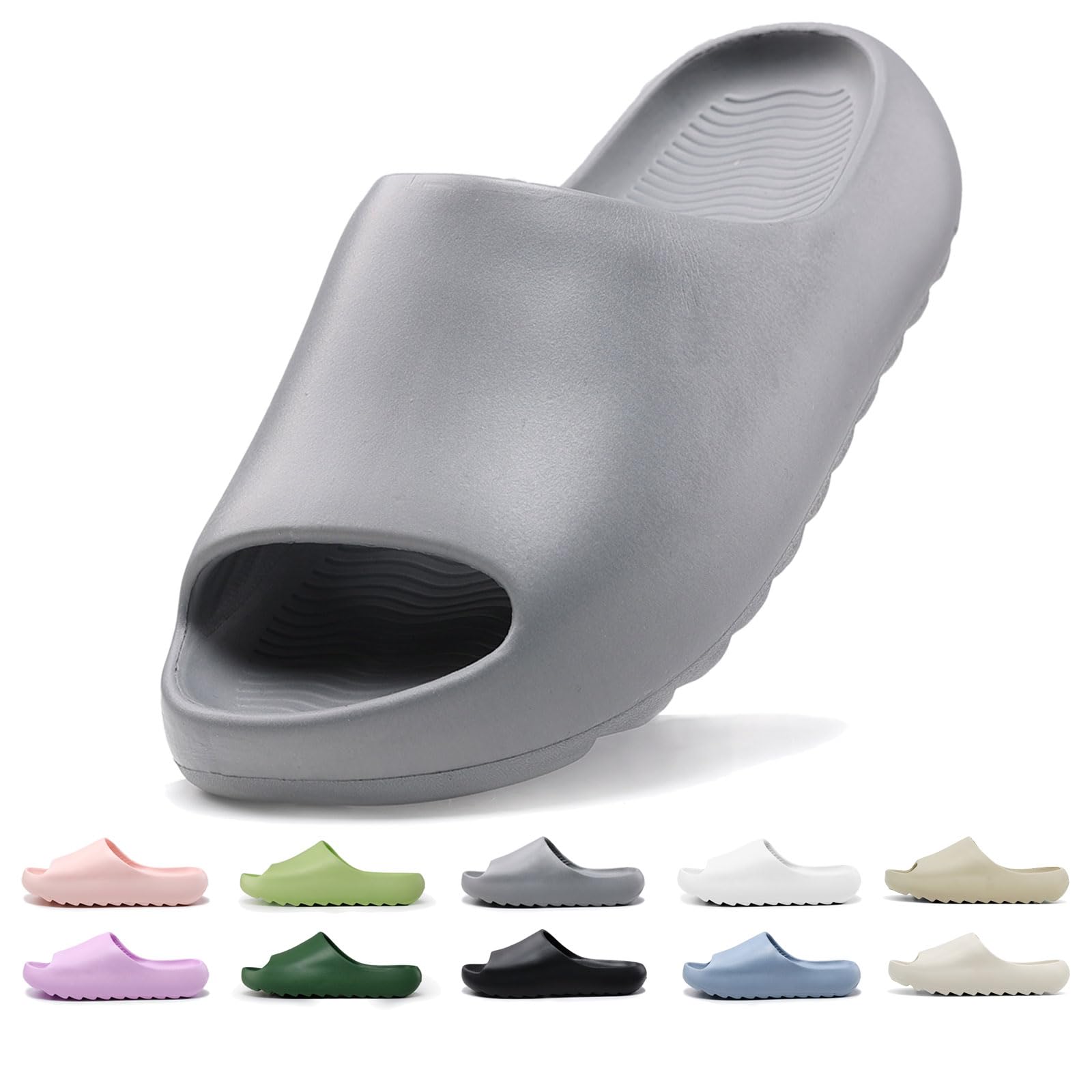 Kids Lightweight Soft EVA Non-Slip Slides Slippers Open Toe Comfy Sandals for Toddler Boys Girls Children Bathroom Shower Summer Pool Beach Slippers