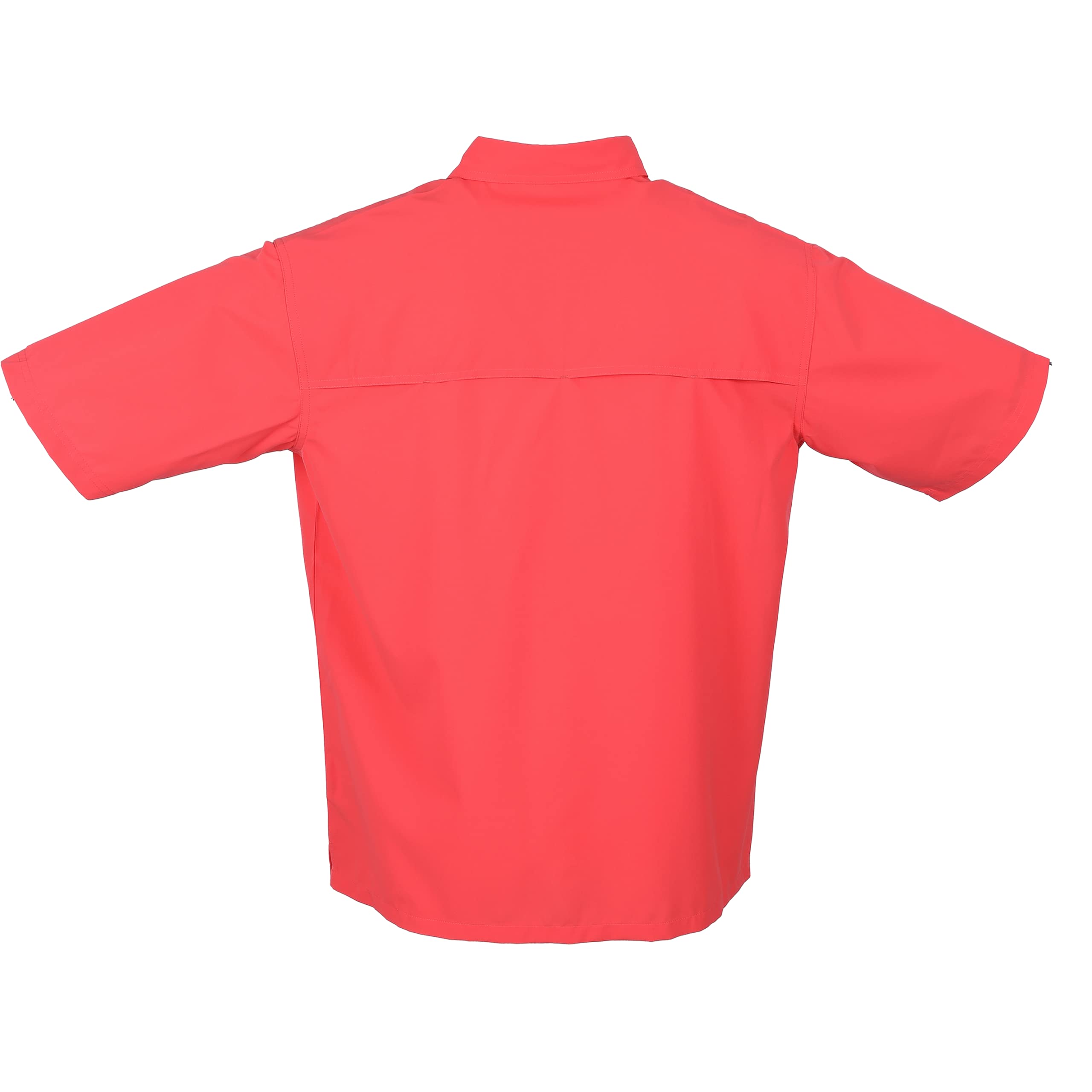 Bimini Bay Outfitters LTD Bimini Flats V Men's Short Sleeve Fishing Shirt Featuring BloodGuard Plus (2XL, Cayenne)