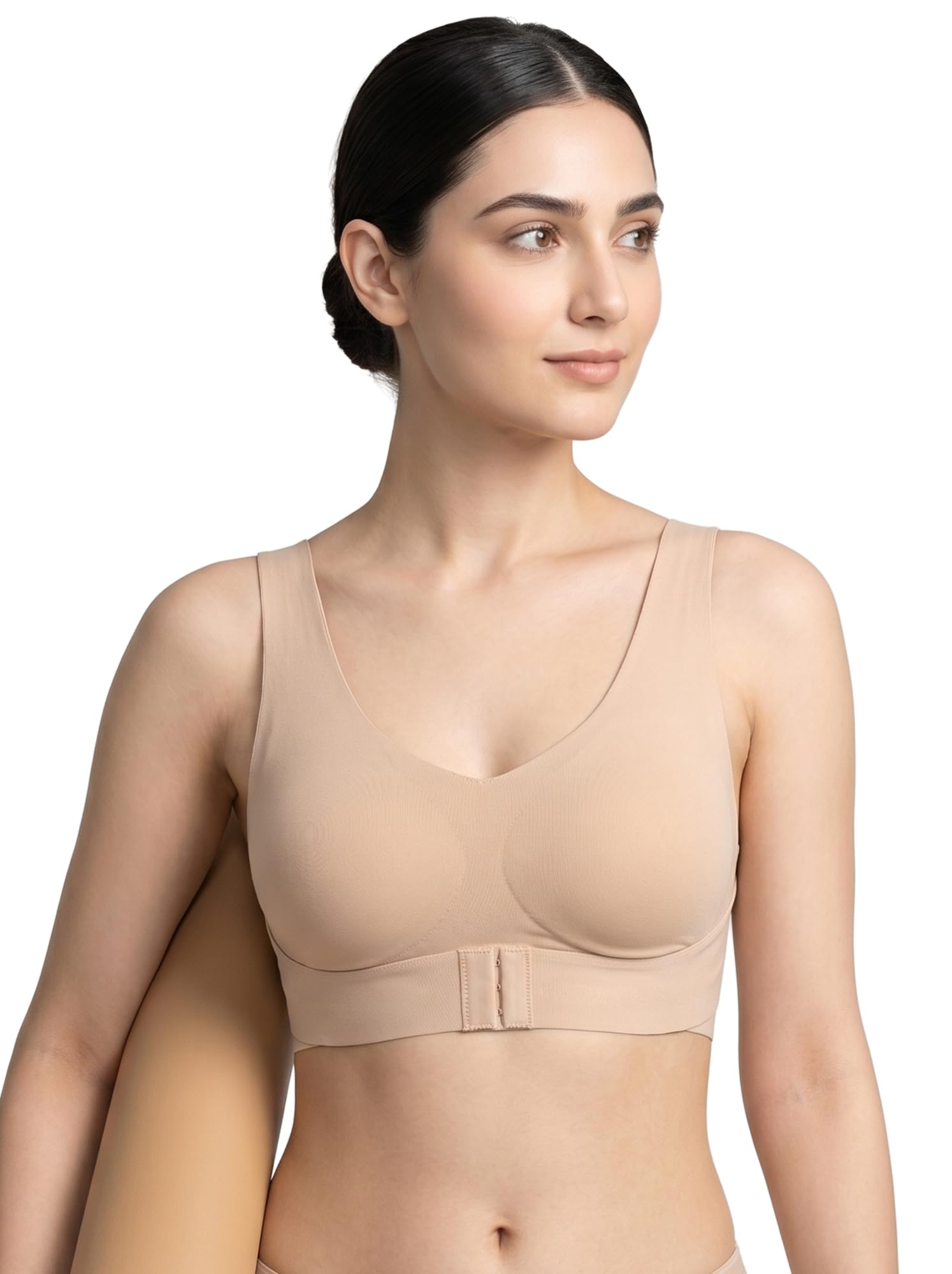 swanz Cotton Padded Bonded Gym Bra for Women | Crisscross Back Support | Dual Closure | Full Coverage | Lightly Padded | Breathable 100% Cotton Feel | Wire-Free | No Elastic | Pack of 1-picture-10