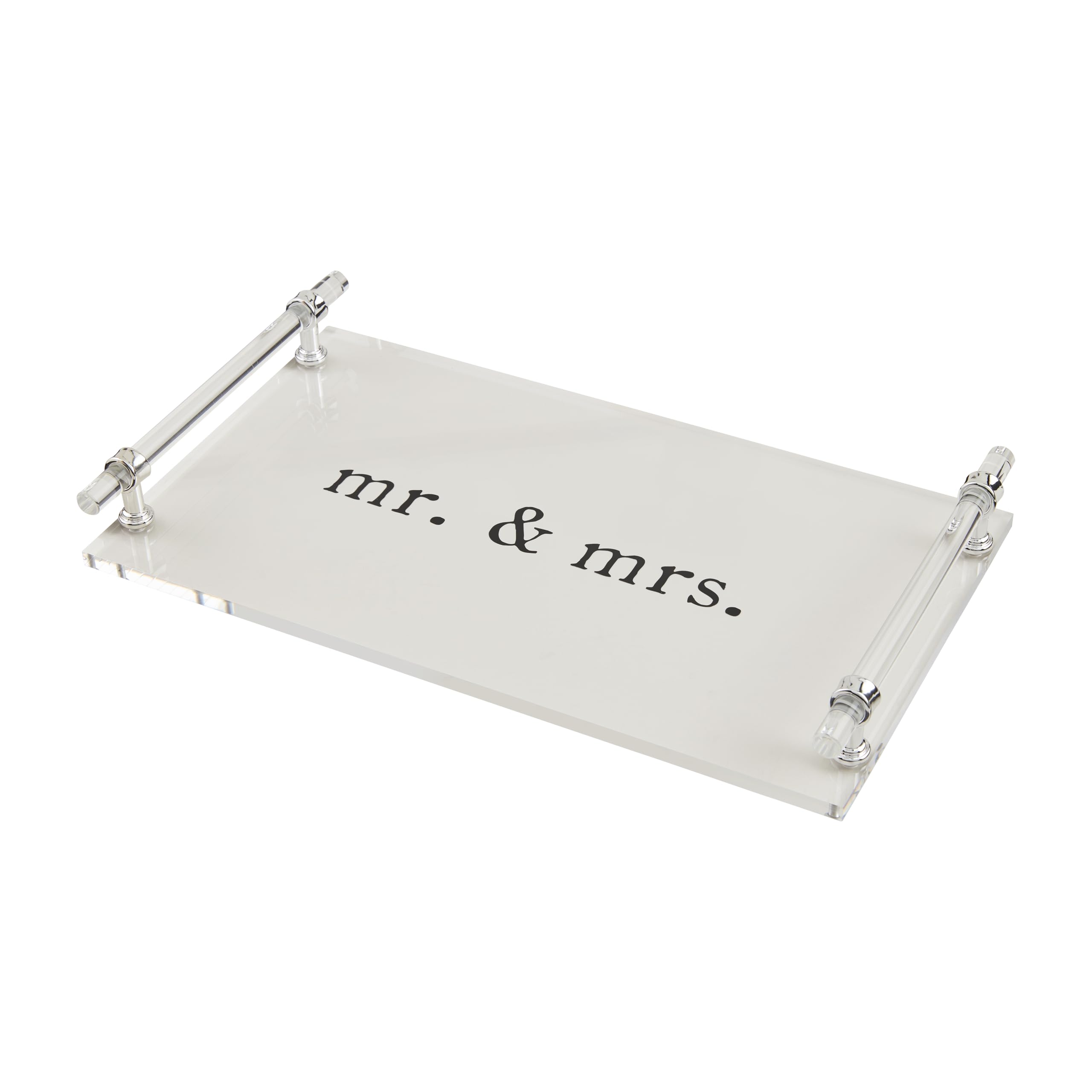 Mud Pie Mrs - Piatti e vassoi in acrilico, 20,3 x 35,6 cm, trasparenti