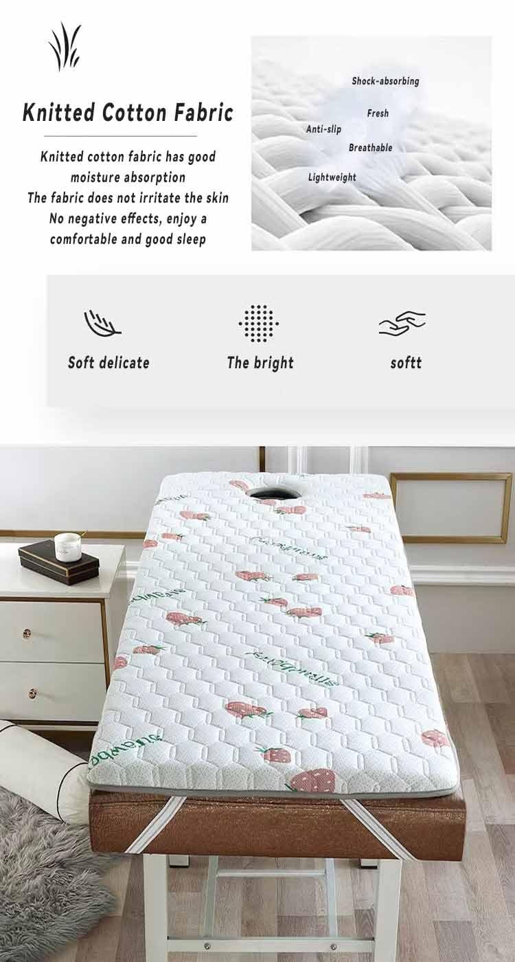 Surmatelas Table de Massage avec Trou De Respiration,Surmatelas Carré/Rond/Tête Trapézoïdale,Matelas Lit De Beauté Rembourrage De Lit Spa Matelas À Mémoire Massage(Color:C,Size:80x190cm)