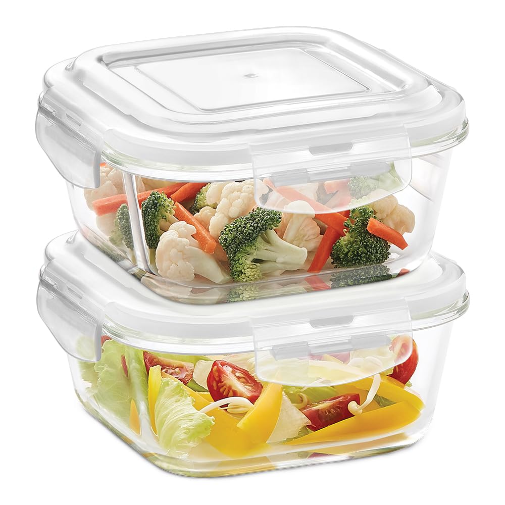 Borosil Klip n Store (520ml x 2) Square Glass Food Storage Container Set with Air Tight Lid | Borosilicate Glass Container for Lunchbox | Microwave & Dishwasher Safe | Transparent-image-14