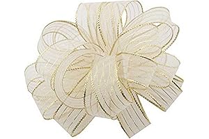 Berwick Offray Striped Chiffon Ribbon: Elegance in White and Gold
