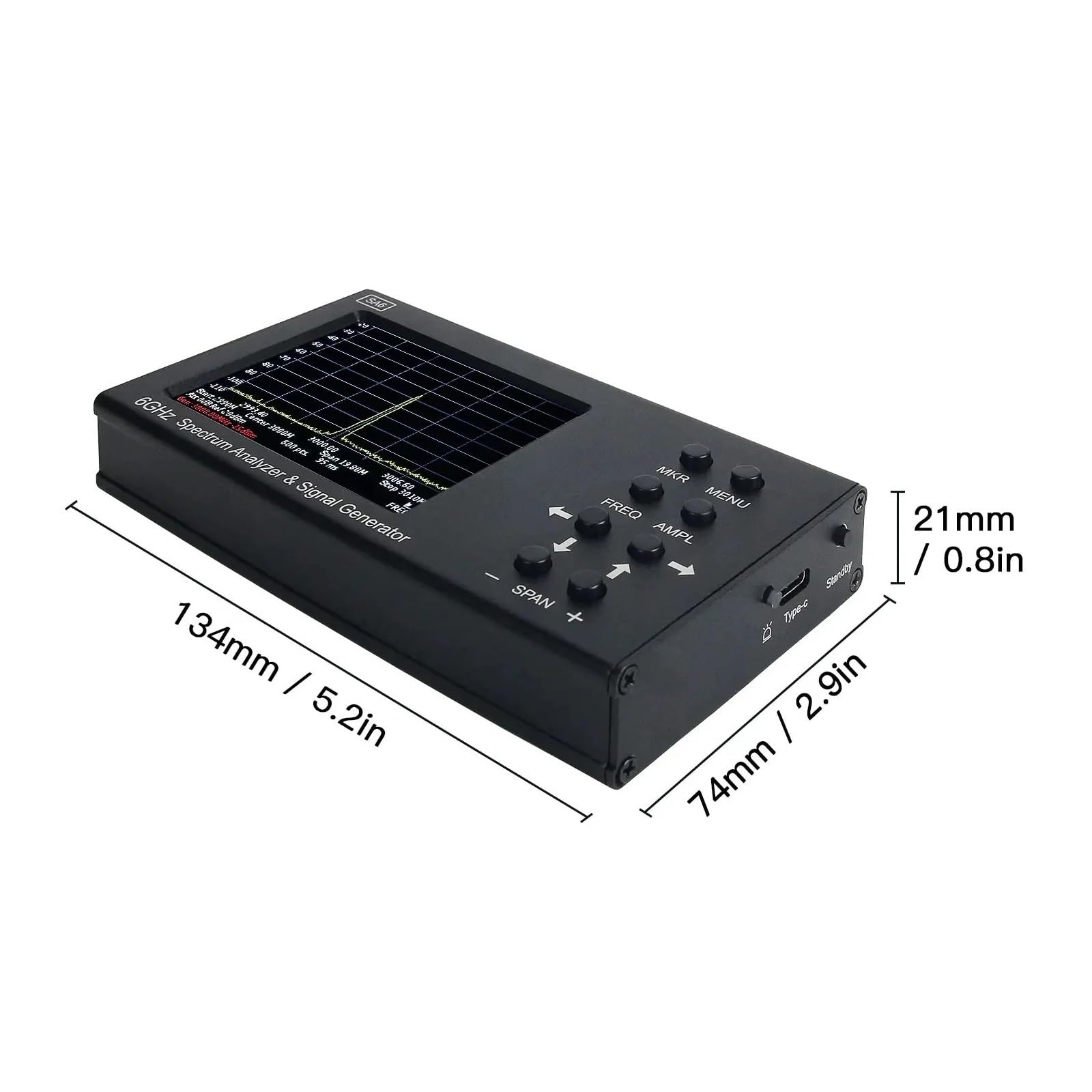 Spektrumanalysator, SA6 Spektrumanalysator 6 GHz 35-6200 MHz Signalgenerator Bietet PC-Software zur Messung von Funksignalen Richtungskompass