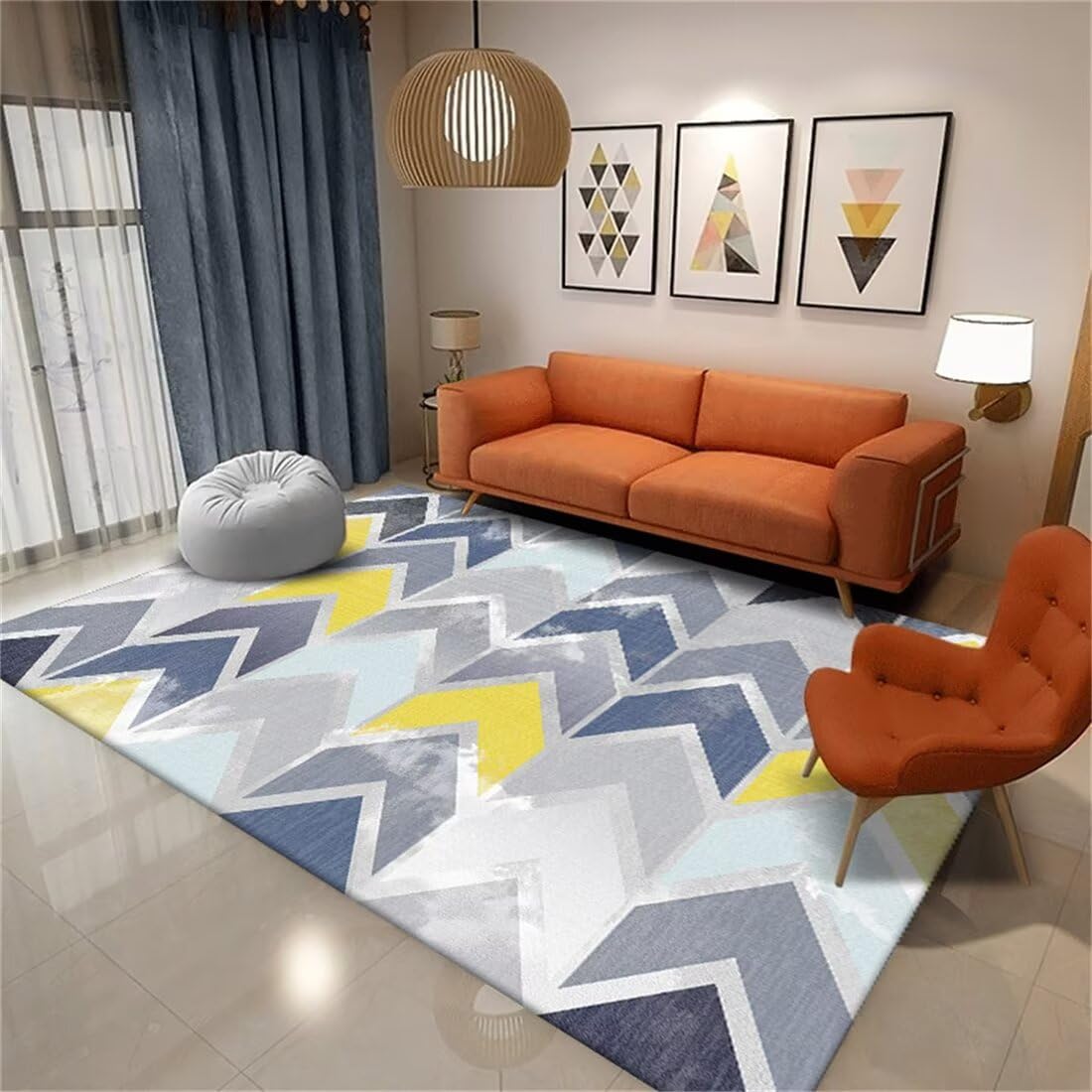 Tapis de couloir confortable couleurs chaudes 70x200 cm qualité supérieure
