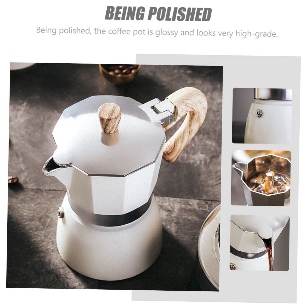 Cafetera Italiana de Aluminio de 300ml Diseño Ergonómico y Materiales Seguros para Uso en Cafeterías y Hogares