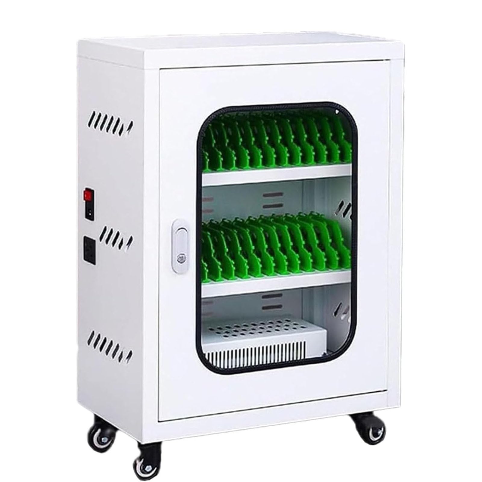 Rechargeable Cellphone Locker Storage Charging Station,6-Ports-60-Ports Mobile Phone Charging Cabinet with Charging Ports, Wheels &amp; Combination for Students and Employees