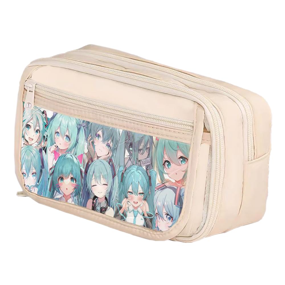 Xinchangda Anime Pencil Bag Miku Pencil Box Pen Pouch Large Capacity Anime Pen Bag Stationery Case for Students