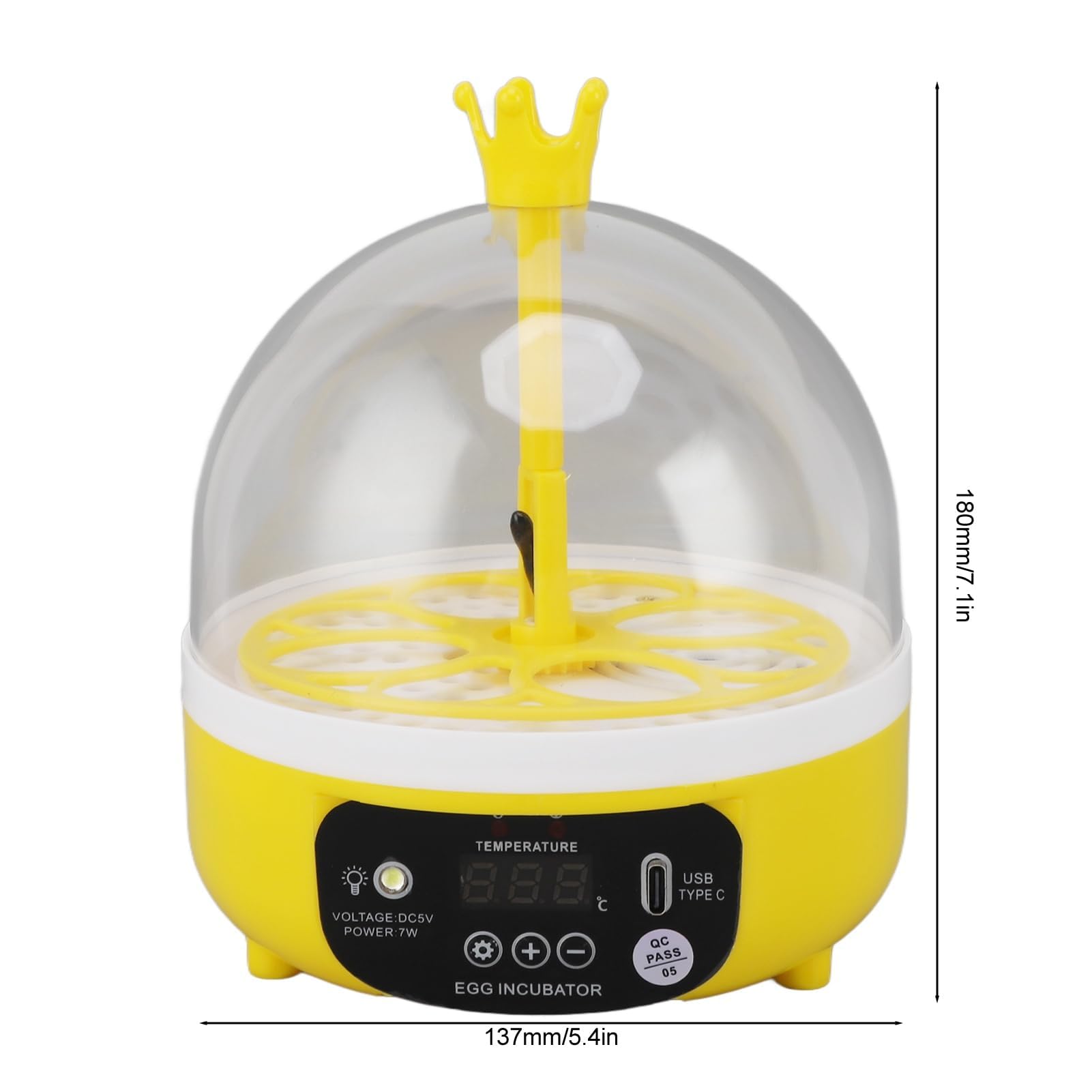 Mini incubatrice per uova con controllo automatico della temperatura, Coperchio Trasparente, Cova Multifunzionale, Alta Efficienza, Bassa rumorosità, Compatta e